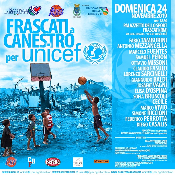 Frascati a Canestro per UNICEF: un evento di sport e solidarietà per i bambini più vulnerabili del mondo - ilmamilio.it - L'informazione dei Castelli romani