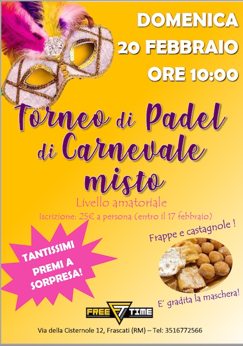 padel carnevale freeTime ilmamilio