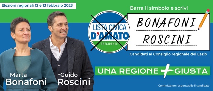 Grottaferrata | Elezioni: appello al voto di #FareRete e “Per il bene  comune” per Roscini e Bonafoni a sostegno di D'Amato presidente