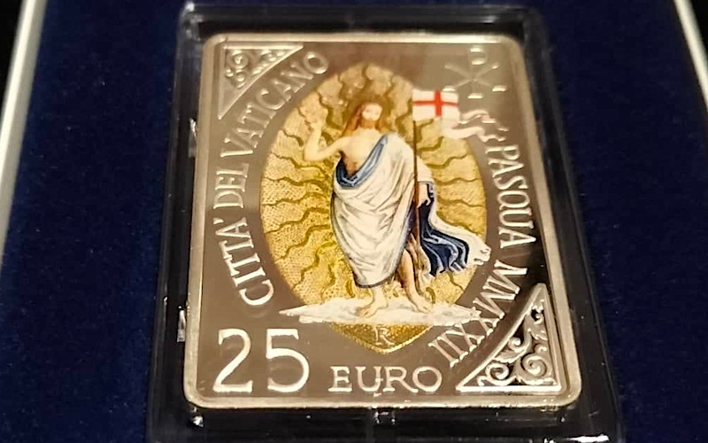 vaticano 25euro Pasqua 2022 moneta ilmamilio