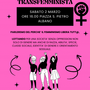 “Verso lo sciopero dell'8 marzo: una piazza transfemminista”: iniziativa ad Albano Laziale