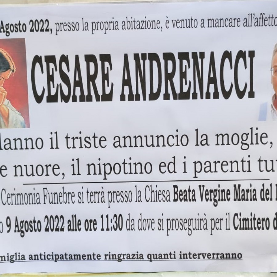 Ciampino piange la scomparsa di Cesare Andrenacci. Aveva 60 anni