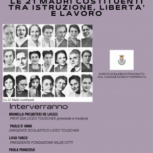 “Le Madri Costituenti tra istruzione, libertà e lavoro”: incontro con l’onorevvole Livia Turco al Liceo “Touschek” di Grottaferrata